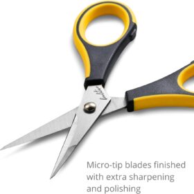 Beaditive Precision Craft Scissors – Ultra-Sharp Micro-Tip Stainless Steel with Ergonomic TPR Handles & Safety Cap for Scrapbooking, Sewing, and Detail Cutting