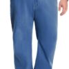 Men's Big & Tall Relaxed Fit Jeans with Stretch Waistband - Comfort Straight Leg Denim Pants
