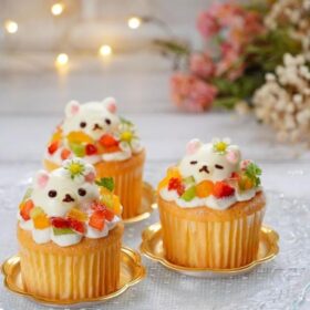 2-Pack Giant Silicone Cupcake Molds - Non-Stick Fluted Jumbo Cake Pans for Baking, Mousse, Jello & Bread - Watermelon Red