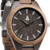 Treehut Men's Ebony Wood Watch - Japanese Quartz Movement with Stainless Steel Buckle & Adjustable Sandalwood Strap