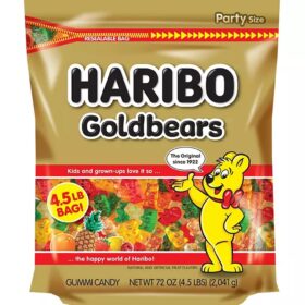 HARIBO Goldbears Gummy Candy, 5 lb Resealable Party Bag, Original Soft & Chewy Assorted Fruity Snacks