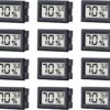 12-Pack Digital Mini Hygrometer Thermometer – Accurate Indoor Temperature & Humidity Monitor LCD Display (°F) for Greenhouses, Humidors, and Home