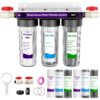 3-Stage Whole House Water Filtration System – High Flow 15 GPM Reduce Chlorine, Taste, Odor – Includes 12 Months of Filters & 3/4” Ports
