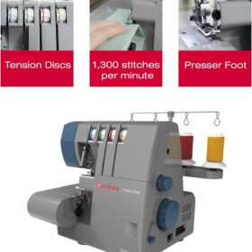 SINGER X5004-HD Heavy Duty Serger: Metal Frame Overlock with 2-3-4 Thread Capability & 1300 SPM