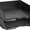 Amazon Basics 2-Tier Stackable Letter Organizer Tray – Black Mesh Desk Accessory for Home & Office (Pack of 2)
