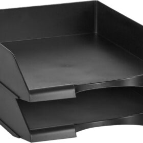 Amazon Basics 2-Tier Stackable Letter Organizer Tray – Black Mesh Desk Accessory for Home & Office (Pack of 2)