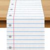 School Days Table Runner - Lined Paper Composition Design for Classroom, Teacher Appreciation & Back to School Parties - 13 x 72 Inch