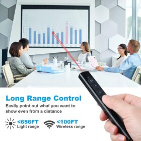 Wireless Presenter Remote Clicker - 100FT RF Presentation Remote with Hyperlink & Volume Control for PowerPoint, Keynote, PC, Mac (2 Pack)