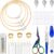 Mudder 53-Piece Premium Embroidery Starter Kit – All-in-One Cross Stitch Set with Bamboo Hoops, Scissors, Needles, and Sewing Accessories (Blue)