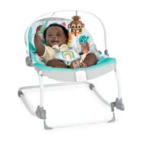 Bright Starts Wild Vibes 2-in-1 Baby Rocker and Seat with Vibrations & Toys