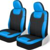 Motor Trend Neoprene Waterproof Car Seat Covers – Blue/Black Front Bucket Seat Protectors with Removable Headrests – Universal Fit for Trucks, SUVs, and Vans