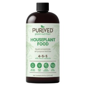 Purived All-Purpose Liquid Plant Food (16 oz) - Concentrated Indoor Fertilizer Makes 50 Gallons - Odorless, Groundwater Safe, Made in USA