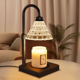 Dimmable Candle Warmer Lamp with Timer – Adjustable Height Wax Melter for Large Jar Candles, Safe Home Fragrance Solution & Decor Gift (Black)
