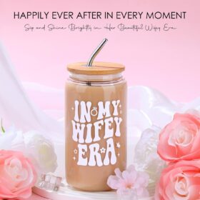 Bridal Gift Box for Bride to Be – 11-Piece 'Wifey Era' Bachelorette Party & Shower Set with Glass Tumbler, Candle, and Jewelry Tray