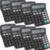 8-Pack Desktop Calculators with Large LCD Display - 12-Digit Solar & Battery Dual Power Office Calculators with Sensitive Big Buttons for School, Home, and Business