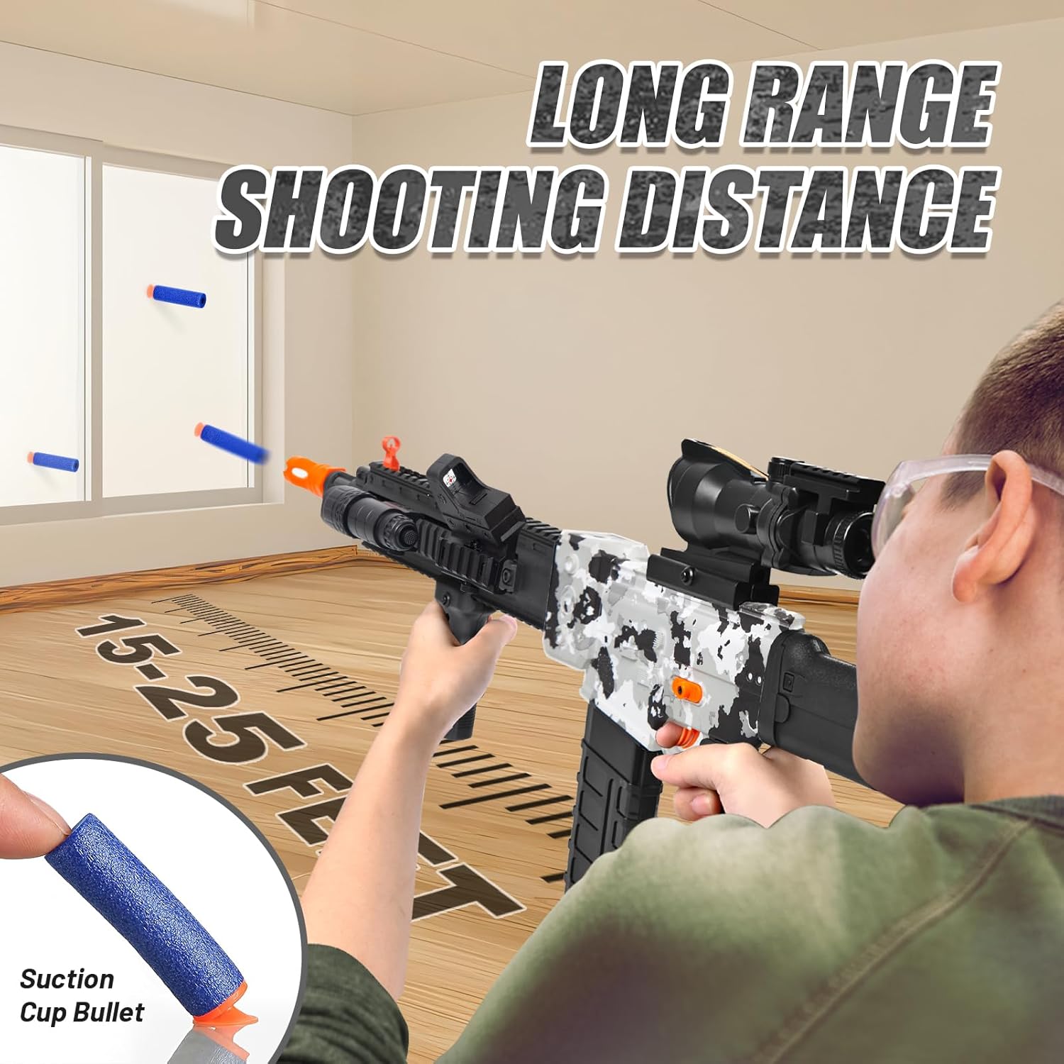 Electric Sniper Rifle Toy Gun Kit with Scope – Semi-Automatic Foam Blaster with 120 Darts, 3 Magazines & Tactical Accessories – Outdoor Shooting Game Set for Boys & Girls