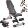 Yoleo Adjustable Weight Bench for Full Body Workout – Foldable Incline, Decline & Flat Utility Strength Training Bench for Home Gym