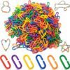 RONYOUNG 620PCS Rainbow C-Clips – Versatile Plastic Chain Links for Bird Cage Toys, DIY Classroom Math Manipulatives, & Creative Crafts