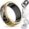 2025 Smart Ring with LED Touch Screen – Health & Fitness Tracker with Sleep Monitoring, Heart Rate, Steps, and Gesture Control for iOS & Android (IP68 Waterproof)