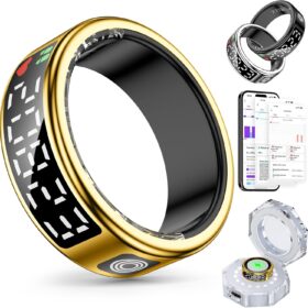 2025 Smart Ring with LED Touch Screen – Health & Fitness Tracker with Sleep Monitoring, Heart Rate, Steps, and Gesture Control for iOS & Android (IP68 Waterproof)