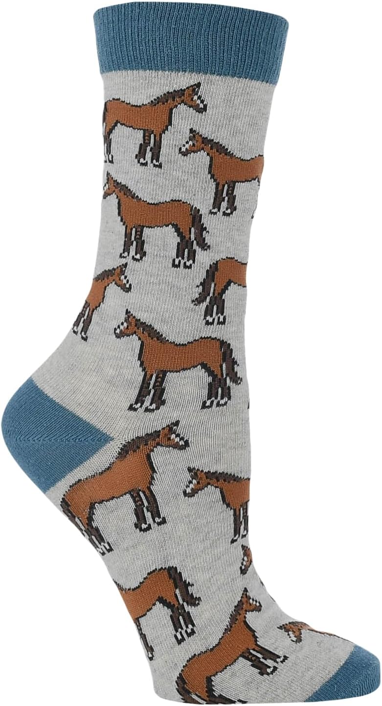WHD Horse Crew Socks - Premium Cotton Blend for Men & Women | Novelty Equestrian & Western Riding Gift
