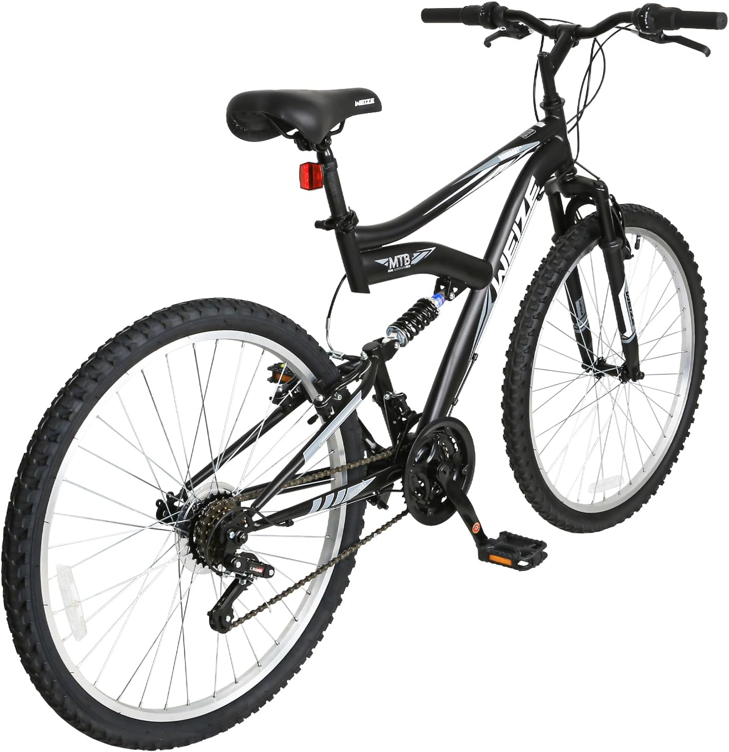 WEIZE 27.5/26 inch Mountain Bike for Adults & Teens - 18-Speed Dual Suspension MTB with High-Carbon Steel Frame and All-Terrain Tires