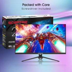 Sceptre 27-Inch IPS Gaming Monitor - 1920 x 1080p FHD, 180Hz Refresh Rate, 1ms Response, FPS-RTS Game Mode, DisplayPort & HDMI x3, Built-in Speakers, Machine Black (E275B-FPT165 Series)