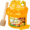 Golden Honeycomb DIY Slime Kit - 7oz Jelly Textured ASMR Slime with Fimo Clay Honey Decorations - Homemade Fluffy Stress Relief Toy for Kids