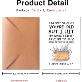 Funny Birthday Card for Men - Hit My Credit Limit Candles Joke - 5x7 Premium Heavy Cardstock Greeting Card for Dad, Husband, Brother