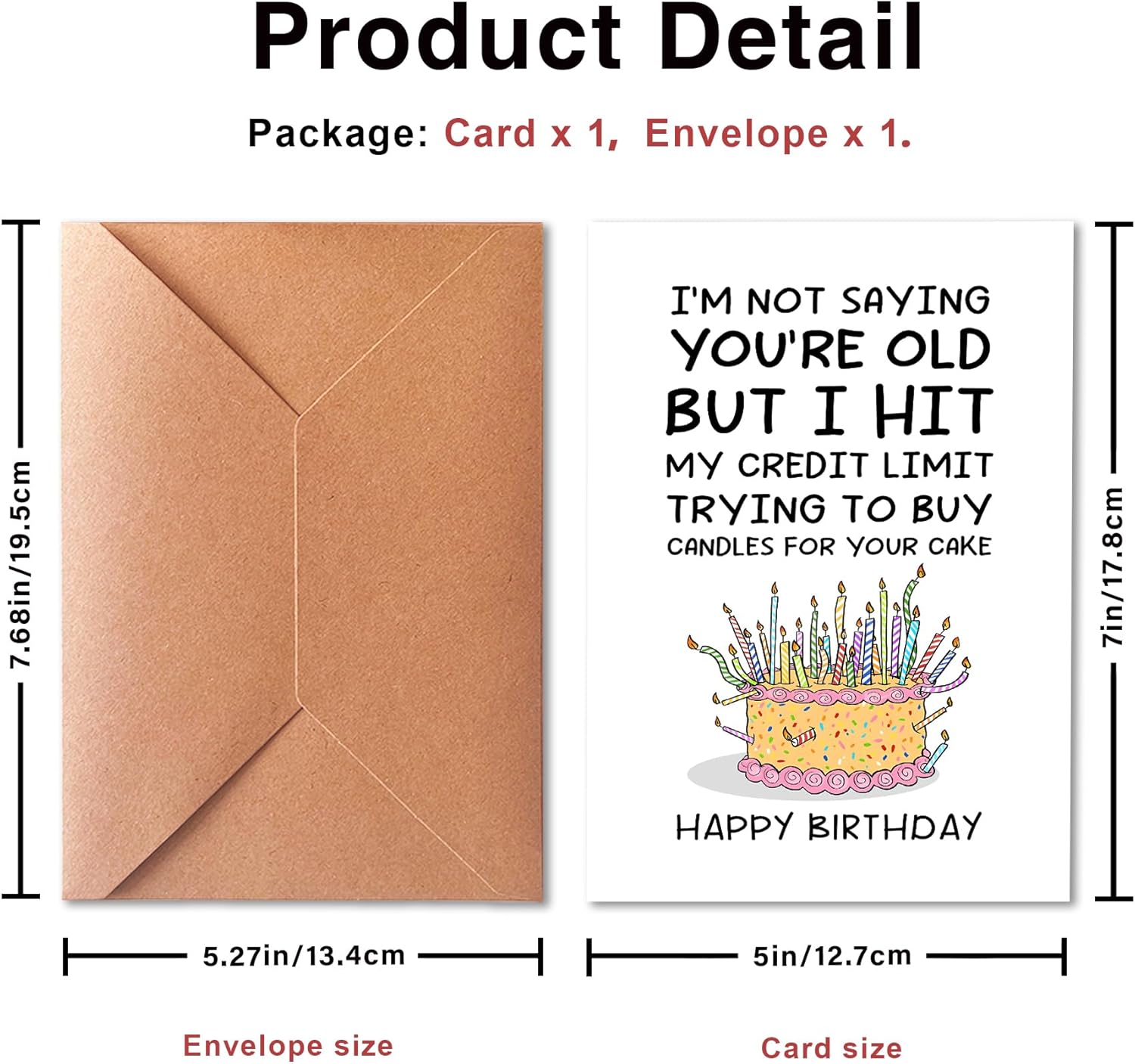 Funny Birthday Card for Men - Hit My Credit Limit Candles Joke - 5x7 Premium Heavy Cardstock Greeting Card for Dad, Husband, Brother