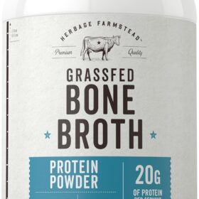 Herbage Farmstead Grass Fed Bone Broth Protein Powder - Paleo & Keto Friendly, Pasture Raised, Gluten Free, Non-GMO, 35.2 oz (2.2 lb) Tub