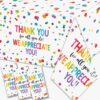 Appreciation Decorations Set - 3 Pcs Waterproof 'We Appreciate You' Disposable Tablecloths for Employee, Teacher, and Volunteer Events (70.8" x 42.5")