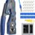 Professional Pass-Thru Ethernet Crimping Tool Kit – All-in-One Cat6/Cat6a/Cat5e RJ45 Crimper, Cable Tester, Wire Stripper & 40 Connectors