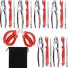 Deluxe 20-Piece Seafood Tool Set – 6 Crab Crackers, 6 Lobster Shellers, 6 Forks, 2 Scissors & Storage Bag
