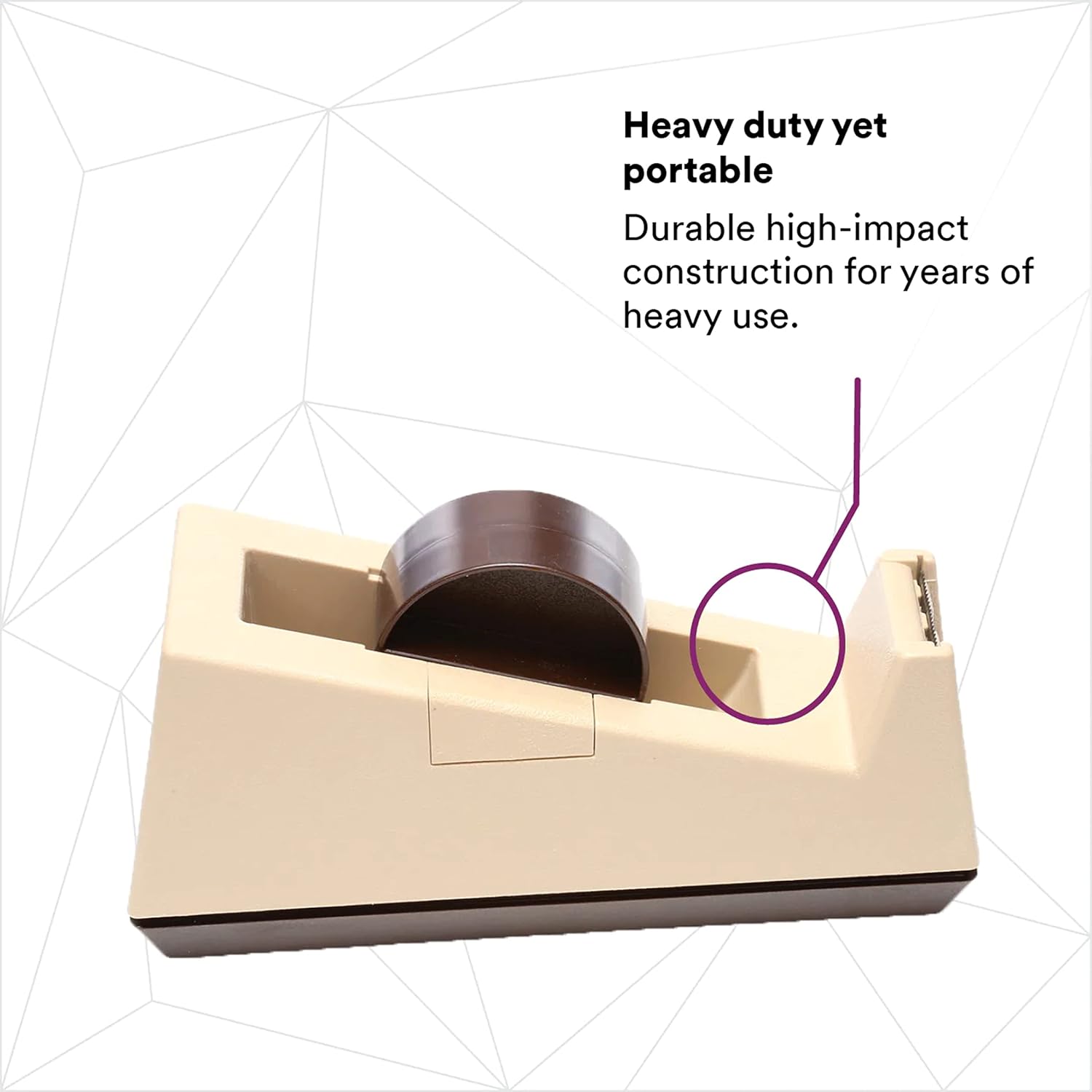 Scotch Heavy Duty Shipping Tape Dispenser C25 – Portable Desktop Dispenser for Packing, Office, and Industrial Use