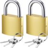 Puroma 2-Pack Keyed Padlocks - Heavy Duty, Anti-Corrosion & Waterproof Security Locks for Gym, School & Travel Lockers (33mm, Keys Alike)