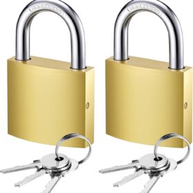 Puroma 2-Pack Keyed Padlocks - Heavy Duty, Anti-Corrosion & Waterproof Security Locks for Gym, School & Travel Lockers (33mm, Keys Alike)
