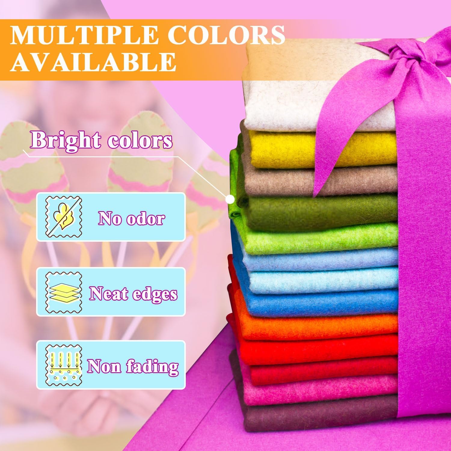 Premium Soft Acrylic Felt Fabric - 36x36 Inch Square Yard, 1.6mm Thick Craft Felt Sheet for Sewing, DIY Projects, Home Decor & Clothing