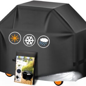 Premium Heavy-Duty 58 Inch BBQ Grill Cover – Waterproof, UV-Resistant Spun Polyester Protector for Weber, Char-Broil, and Nexgrill Outdoor Grills