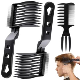 Blend Friend Fade Comb Set – Professional Barber Hair Combs for Men, Self-Cut Fading & Blending Tools with Ergonomic Grip (3-Piece Black Kit)