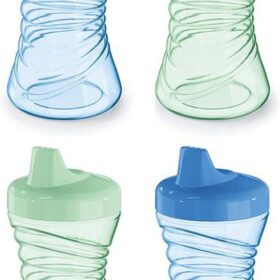 NUK Fun Grips Hard Spout Sippy Cups (10 oz, 4-Pack) - BPA Free, Easy Grip, 100% Spill Proof for Toddlers 12 Months+