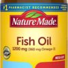 Nature Made Fish Oil 1200mg Omega-3 | 230 Softgels (115 Day Supply) | 600mg EPA & DHA for Heart Health | Wild-Caught, Purified, Gluten-Free
