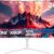 CRUA 24 Inch Curved Computer Monitor - 1920x1080 FHD Display, 100Hz Refresh Rate, 120% sRGB, Frameless Design with HDMI & VGA for Home & Office (White)