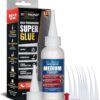 Starbond Industrial Medium CA Glue Pro Kit – 2 oz. Premium Super Glue with Anti-Clog Cap, Precision Micro-Tips, and Extra Nozzles for Woodworking, Model Making, and Rapid Repairs