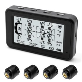 MIRAIDON Solar TPMS for RV & Trailers – 10 Sensor Tire Pressure Monitoring System with Real-Time Alerts & Signal Repeater