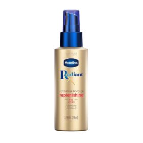 Vaseline Radiant X Replenishing Body Oil with 1% Lipids – Fast-Absorbing Glow Treatment for Dry Skin with Jojoba, Coconut Oil & Vitamin E (3.7 oz)