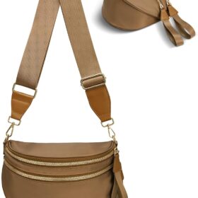 Checkered Crossbody Bag for Women – Spacious Nylon Sling Purse with Adjustable Shoulder Strap