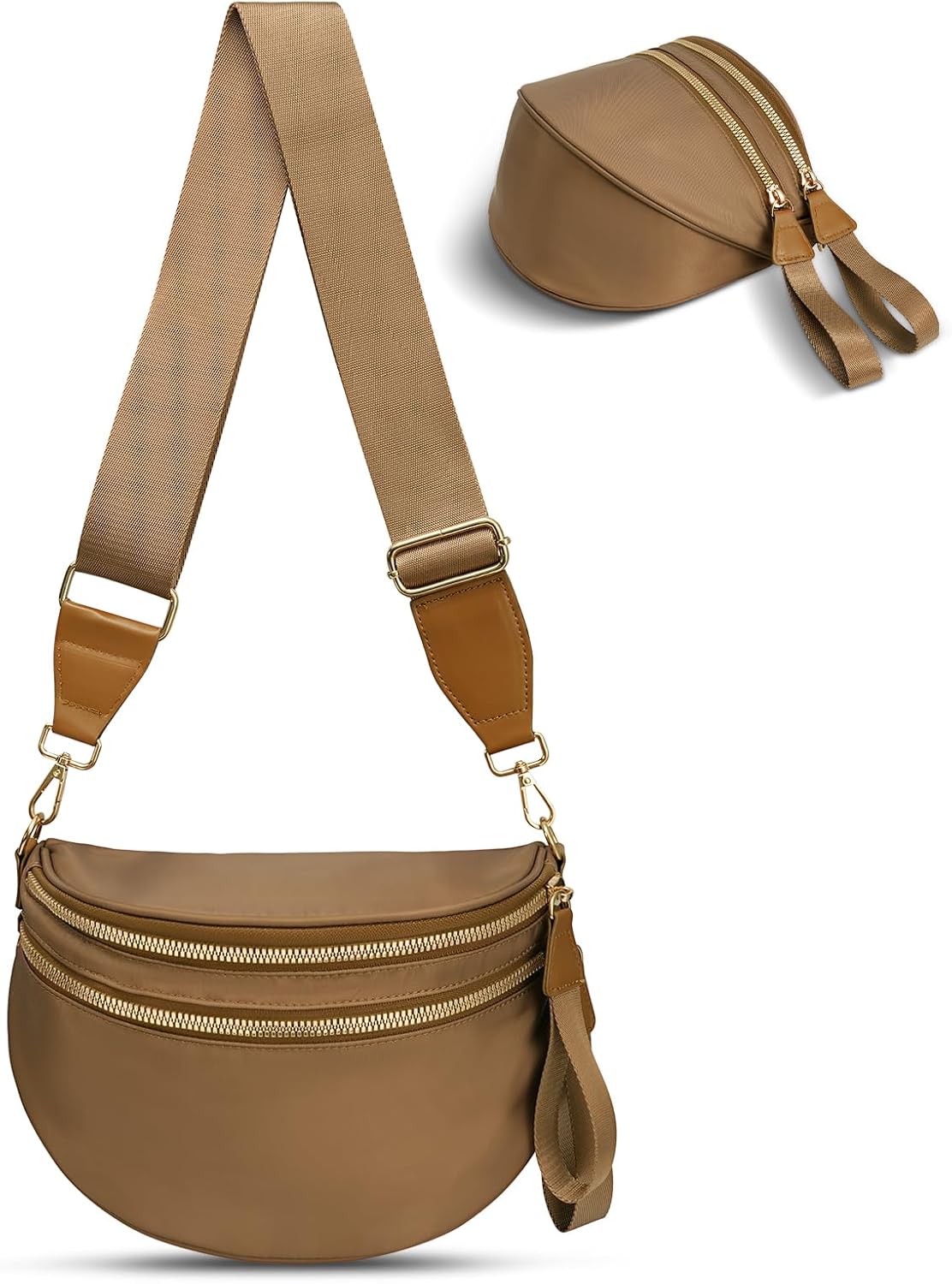 Checkered Crossbody Bag for Women – Spacious Nylon Sling Purse with Adjustable Shoulder Strap