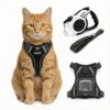 Luxelle Escape-Proof Cat Harness and Leash Set – Adjustable No-Pull Safety Vest with 360° Reflective Straps, Airtag Pocket, and 5ft Retractable Leash for Walking Cats & Kittens