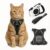 Luxelle Escape-Proof Cat Harness and Leash Set – Adjustable No-Pull Safety Vest with 360° Reflective Straps, Airtag Pocket, and 5ft Retractable Leash for Walking Cats & Kittens